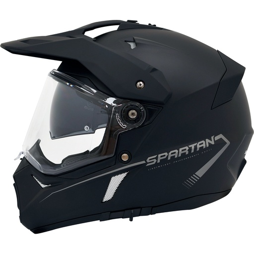 CASCO MULTIPROPOSITO SPARTAN MX803 WOLF DS DOBLE VISOR SOLID A1 NEGRO MATE 