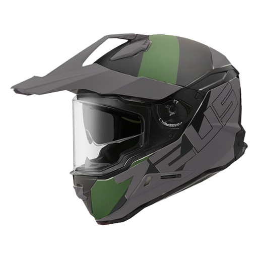 CASCO MULTIPROPOSITO ZEUS 913 DOBLE VISOR FORMULA TITANIUM VERDE MATE