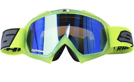 GAFAS CROSS SHAFT 16 AMARILLO NEGRO LENTE AZUL