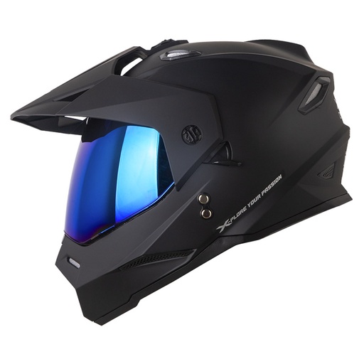 CASCO MULTIPROPOSITO X-ONE MX328 DOBLE VISOR SOLID NEGRO SILVER MATE