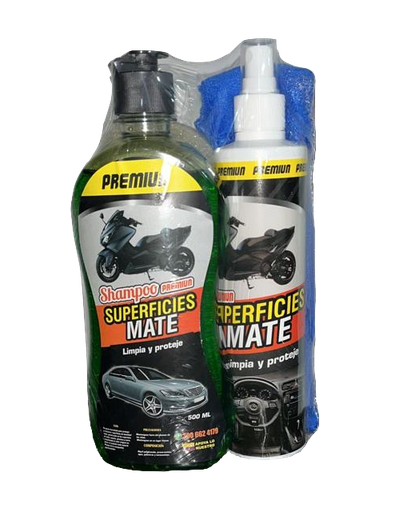 [6] KIT LIMPIEZA PREMIUM SABAS SHAMPOO Y SILICONA PARTES MATE