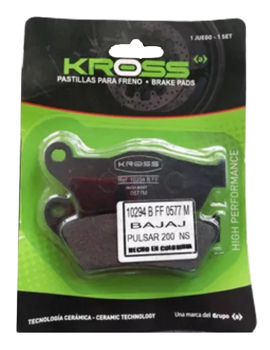 [10294B] PASTA DE FRENO KROSS DELANTERA BAJAJ PULSAR 200NS-DOMINAR 400/BMW R 850