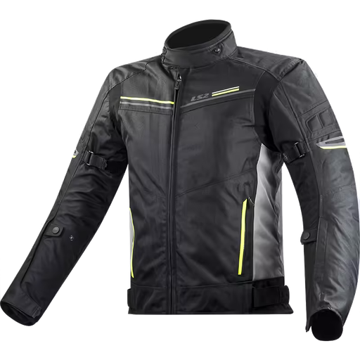 CHAQUETA CON PROTECCION LS2 SHADOW LADY NEGRO GRIS AMARILLO DAMA