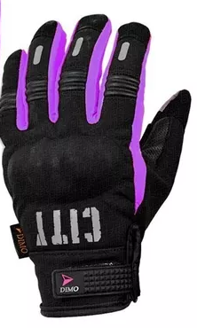 GUANTE CON PROTECCION CITY NEGRO MORADO 