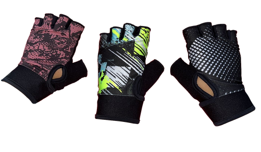 GUANTE SIN PROTECCION FACTORY ELASTIK MEDIO DEDO ESTAMPADO