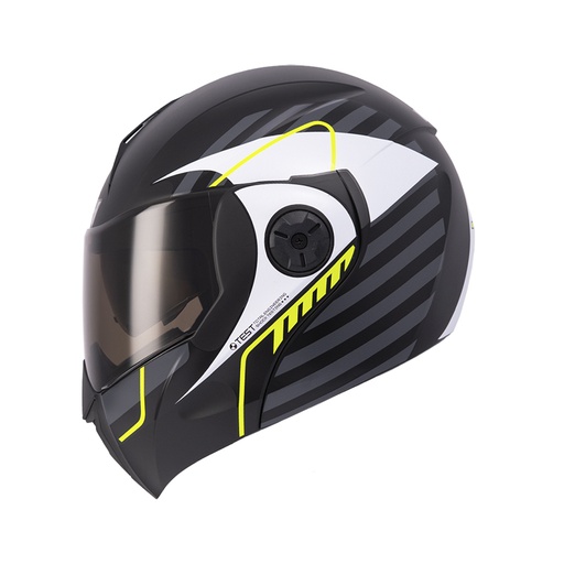CASCO ABATIBLE ICH 3110 DOBLE VISOR BUZZ NEGRO AMARILLO MATE VISOR NEGRO