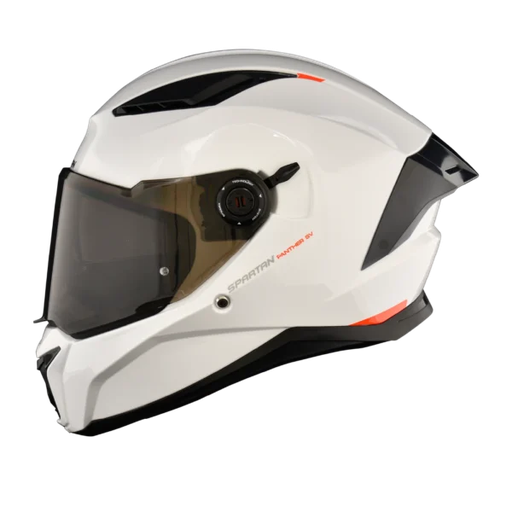 CASCO INTEGRAL SPARTAN PANTHER SOLID BLANCO BRILLO