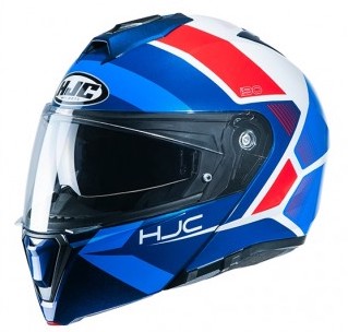CASCO ABATIBLE HJC I90 DOBLE VISOR HOLLEN MC21 AZUL ROJO BRILLO-INCLUYE PINLOCK