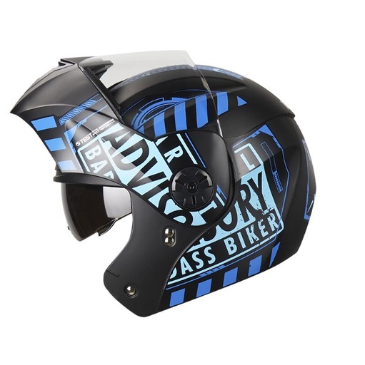 CASCO ABATIBLE ICH 3110DOT DOBLE VISOR PARENTAL NEGRO AZUL BRILLO