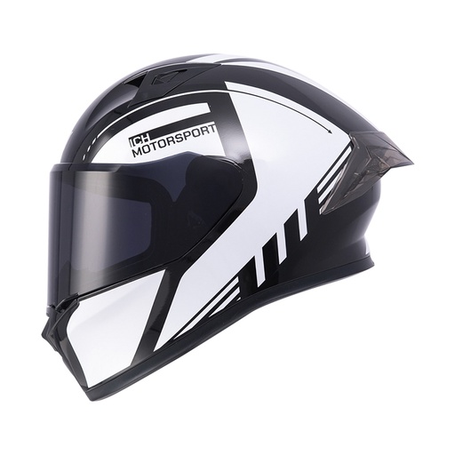 CASCO INTEGRAL ICH 503 DUKO NEGRO BLANCO BRILLO VISOR NEGRO