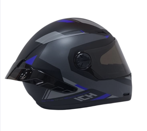 CASCO INTEGRAL ICH 501SP BRAZUK NEGRO GRIS OSCURO AZUL MATE VISOR NEGRO