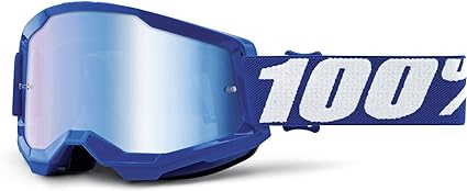 [50421-250-02] GAFAS CROSS 100% ORIGINAL AZUL BLANCO LENTE AZUL