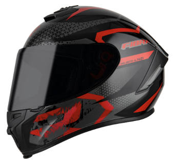 CASCO INTEGRAL FIBRA UVE4 NEGRO ROJO MATE