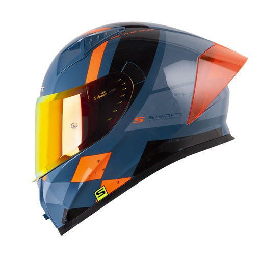 CASCO INTEGRAL SHAFT 526SP EVO BANDOX AZUL NARANJA BRILLO