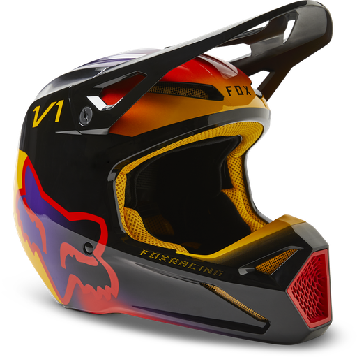 CASCO CROSS FOX V1 TOXSYK NEGRO AMARILLO BRILLO