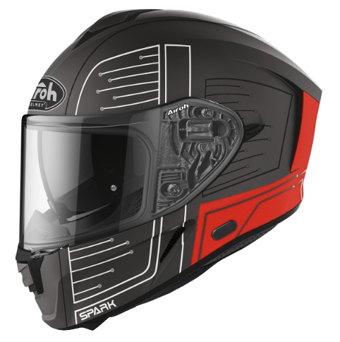 CASCO INTEGRAL AIROH DOBLE VISOR CIRCUIT GRIS NEGRO MATE