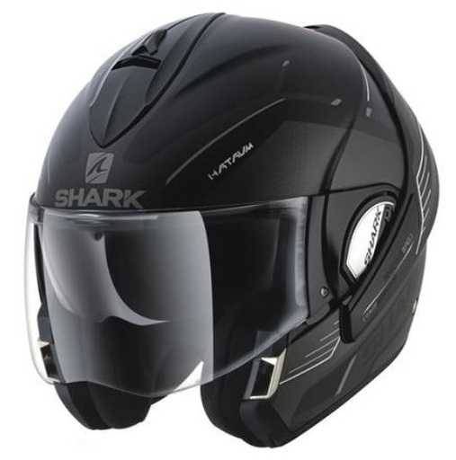 CASCO MODULAR SHARK EVOLINE GRIS NEGRO MATE