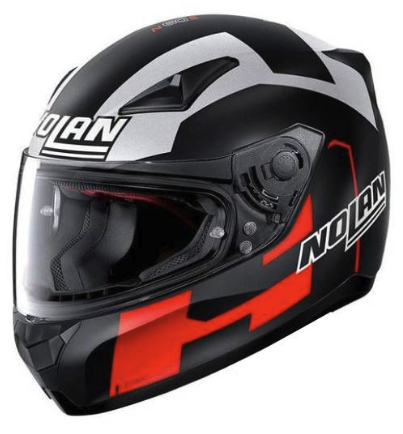 CASCO INTEGRAL NOLAN N-60.5 GEMINI R.D PETRUCCI NEGRO ROJO MATE