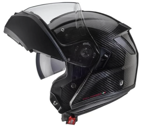 CASCO ABATIBLE CABERG LEVO DOBLE VISOR CARBON NEGRO BRILLO