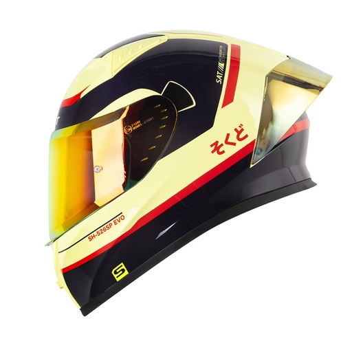 CASCO INTEGRAL SHAFT 526SP EVO NIHON AMARILLO CLARO ROJO BRILLO