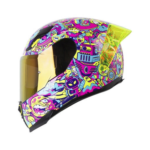 CASCO INTEGRAL SHAFT 562 R TOON WORL MORADO AMARILLO BRILLO