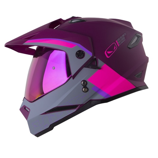 CASCO MULTIPROPOSITO HRO MX330 DOBLE VISOR DOWNHILL MORADO OSCURO FUCSIA MATE