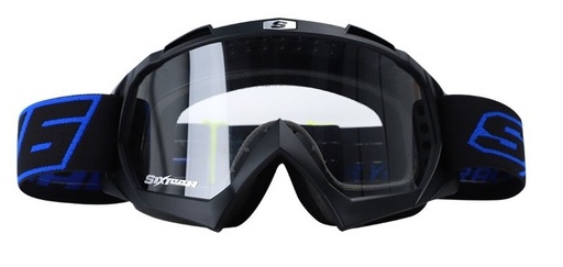 GAFAS CROSS SHAFT SH16 NEGRO AZUL LENTE TRANSPARENTE