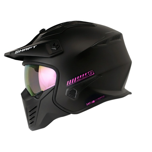 CASCO MODULAR SHAFT SH225 PILOT SOLID NEGRO FUCSIA MATE VISOR FUCSIA