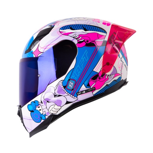 CASCO INTEGRAL SHAFT 562 R FAST FOOT BLANCO MORADO CLARO BRILLO