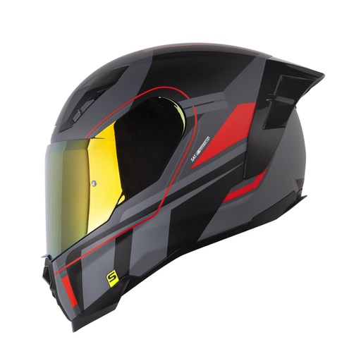 CASCO INTEGRAL SHAFT 562 R HELLA GRIS OSCURO ROJO MATE