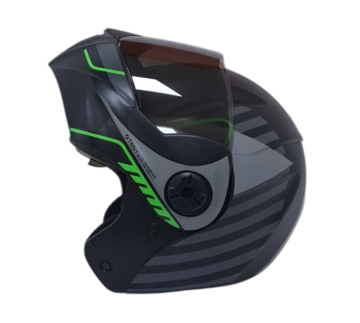 CASCO ABATIBLE ICH 3110 DOBLE VISOR BUZZ NEGRO VERDE MATE VISOR NEGRO
