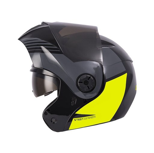 CASCO ABATIBLE ICH 3110 DOBLE VISOR XMAL NEGRO AMARILLO BRILLO VISOR NEGRO