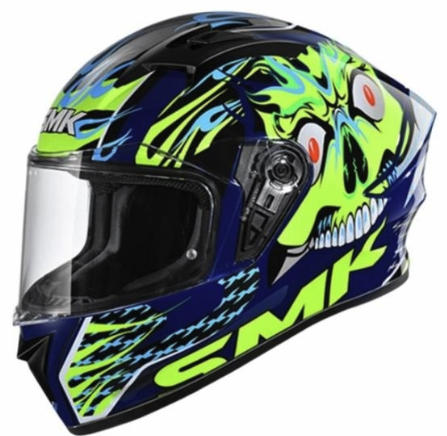 CASCO INTEGRAL SMK STELLAR SKULL VERDE BRILLO