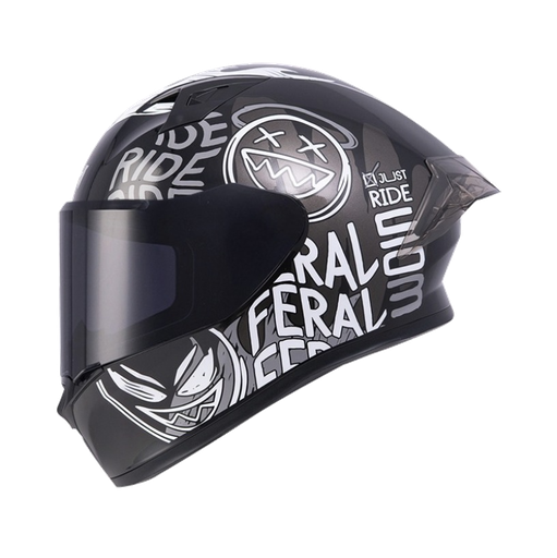 CASCO INTEGRAL ICH 503 STAY WILD NEGRO GRIS VISOR NEGRO