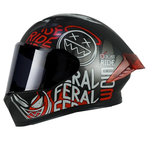 CASCO INTEGRAL ICH 503 STAY WILD NEGRO ROJO VISOR NEGRO