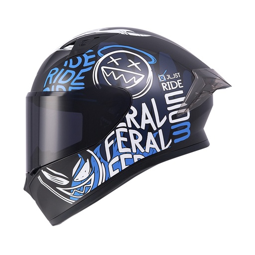 CASCO INTEGRAL ICH 503 STAY WILD NEGRO AZUL MATE VISOR NEGRO
