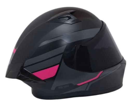 CASCO INTEGRAL ICH 503 BUNCH NEGRO GRIS OSCURO FUCSIA MATE VISOR NEGRO