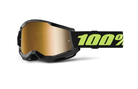 [50028-00022] GAFAS CROSS 100% ORIGINAL STRATA 2 SOLAR ECLIPSE LENTE DORADO