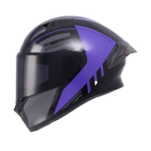 CASCO INTEGRAL ICH 503 DUKO NEGRO MORADO BRILLO VISOR NEGRO