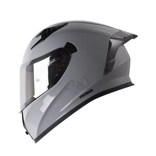 CASCO INTEGRAL SHAFT 526SP EVO SOLID GRIS GRIS BRILLO VISOR SILVER VENTILACIONES NEGRAS