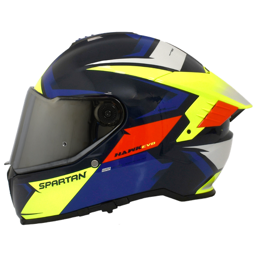 CASCO INTEGRAL SPARTAN DOBLE VISOR HAWK EVO FLUOR BRILLO