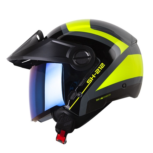 CASCO ABIERTO SHAFT 212 DUSTER GRIS OSCURO AMARILLO BRILLO