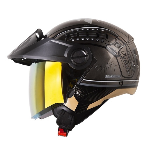 CASCO ABIERTO SHAFT 212 BALLISTIC CROMADO NEGRO BRILLO