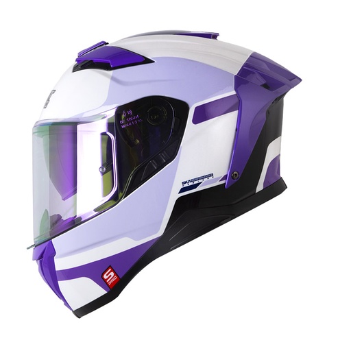 CASCO INTEGRAL SHAFT PRO 606SP DOBLE VISOR MR.INC BLANCO PERLA MORADO BRILLO