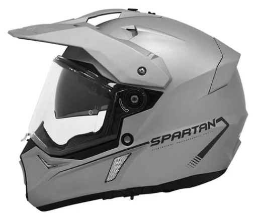 CASCO MULTIPROPOSITO SPARTAN MX803 WOLF DS DOBLE VISOR GRIS NEGRO MATE