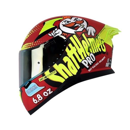 CASCO INTEGRAL SHAFT SHPRO612 EVO DOBLE VISOR SNACK ROJO AMARILLO MATE-INCLUYE PINLOCK