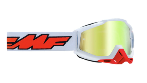 [F-50200-253-00] GAFAS CROSS FMF POWERBOMB ROCKET BLANCA LENTE DORADO