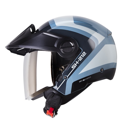 CASCO ABIERTO SHAFT 212 DUSTER AZUL CLARO GRIS CLARO BRILLO