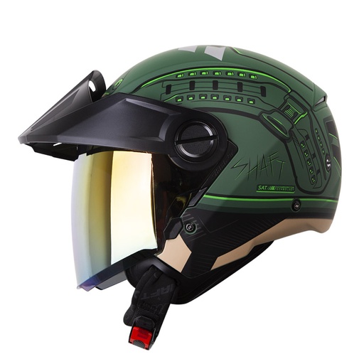 CASCO ABIERTO SHAFT 212 BALLISTIC VERDE OSCURO NEGRO MATE 