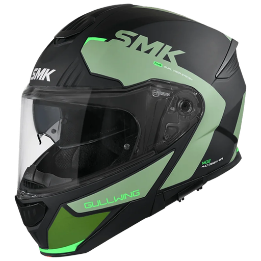 CASCO ABATIBLE SMK GULLWING KRESTO NEGRO VERDE MATE
